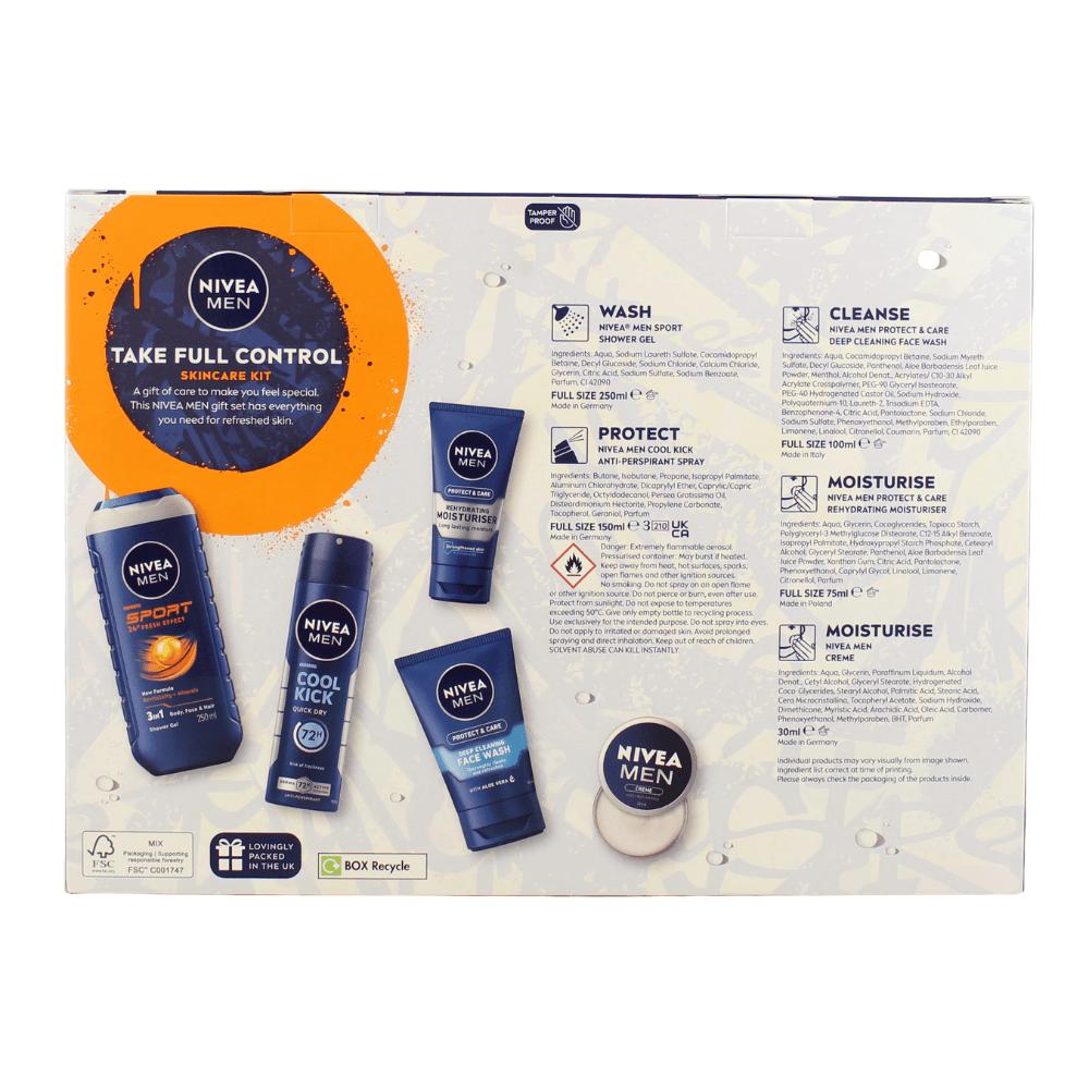 Nivea Men Take Full Control Men s Skincare 5pc Gift S nivea-men-take-full-control-men-s-skincare-5pc-gift-s