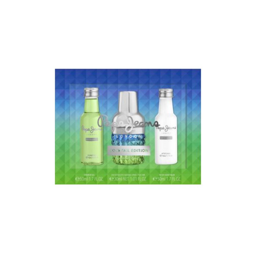 Pepe Jeans Men's Aftershave Pepe Jeans For Him Cocktail Edition Eau de Toilette Men's Aftershave Gift Set Spray (30ml) with Shower Gel & Aftershave Balm