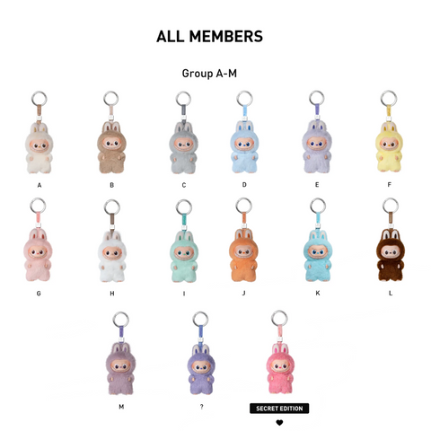Pop Mart Plushie Labubu THE MONSTERS Pin For Love A-M Series - Vinyl Plush Pendant Blind Box
