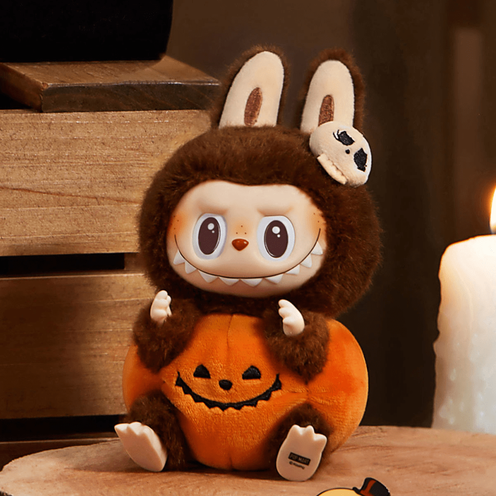 Pop Mart Plushie Labubu THE MONSTERS Sitting Pumpkin - Vinyl Plush Pendant