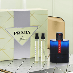 Prada Men's Aftershave Prada Luna Rossa Carbon Eau de Toilette Men's Aftershave Gift Set Spray (100ml) with 10ml EDT x2