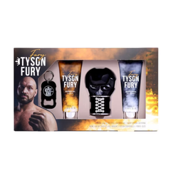 Tyson Fury Men's Aftershave Tyson Fury Eau de Toilette Men's Aftershave Gift Set Spray (100ml) with 100ml Shower Gel + 100ml Body Lotion + Keyring