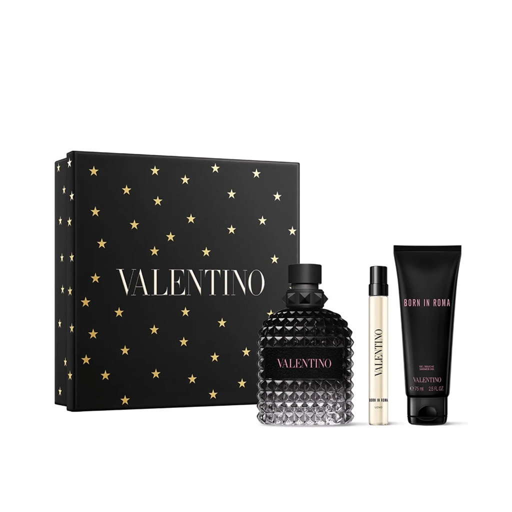 Valentino Men's Aftershave Valentino Uomo Born in Roma Eau de Toilette Men's Aftershave Gift Set Spray (100ml) with 175ml Shower Gel + 10ml EDT