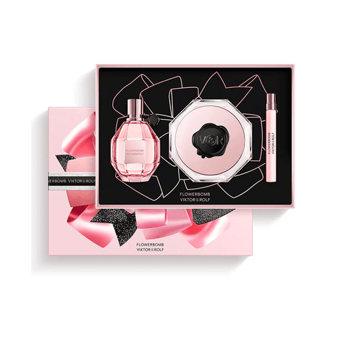 Viktor & Rolf Women's Perfume Viktor & Rolf Flowerbomb Eau de Parfum Women's Gift Set Spray (100ml) with 200ml Body Cream & 10ml EDP