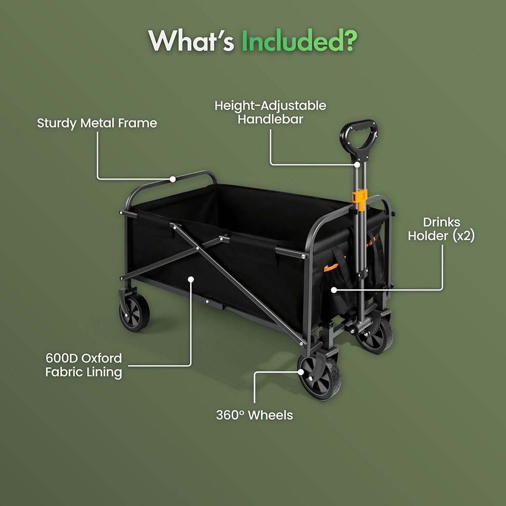 VonHaus Garden Accessories VonHaus 70L Folding Garden Trolley - 3519036