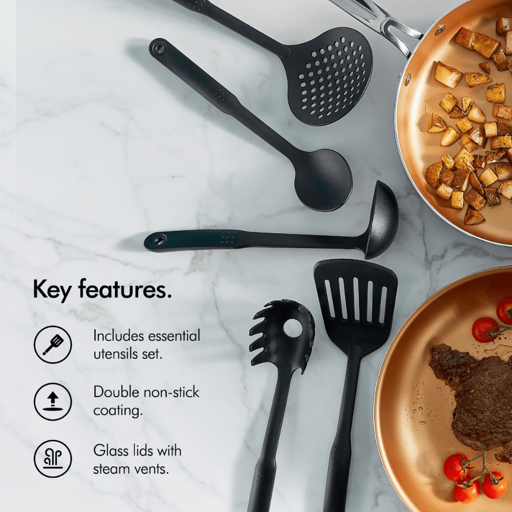 VonHaus Home Accessories VonHaus  - 11 Piece Cookware Set With Utensils - 1500089