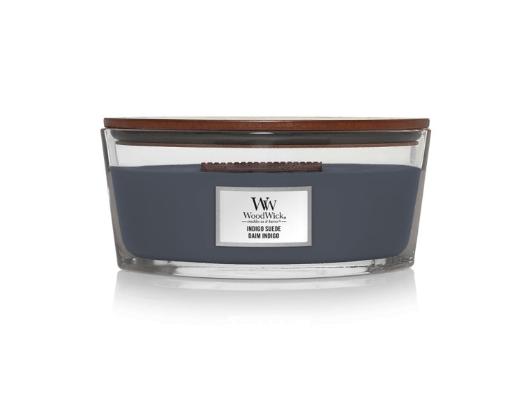 Woodwick Ellipse Indigo Suede Teardrop Candle Perfume Direct