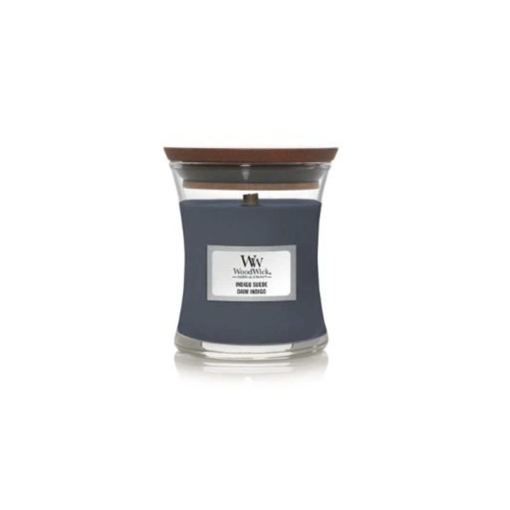Woodwick Indigo Suede Mini Hourglass Candle Perfume Direct