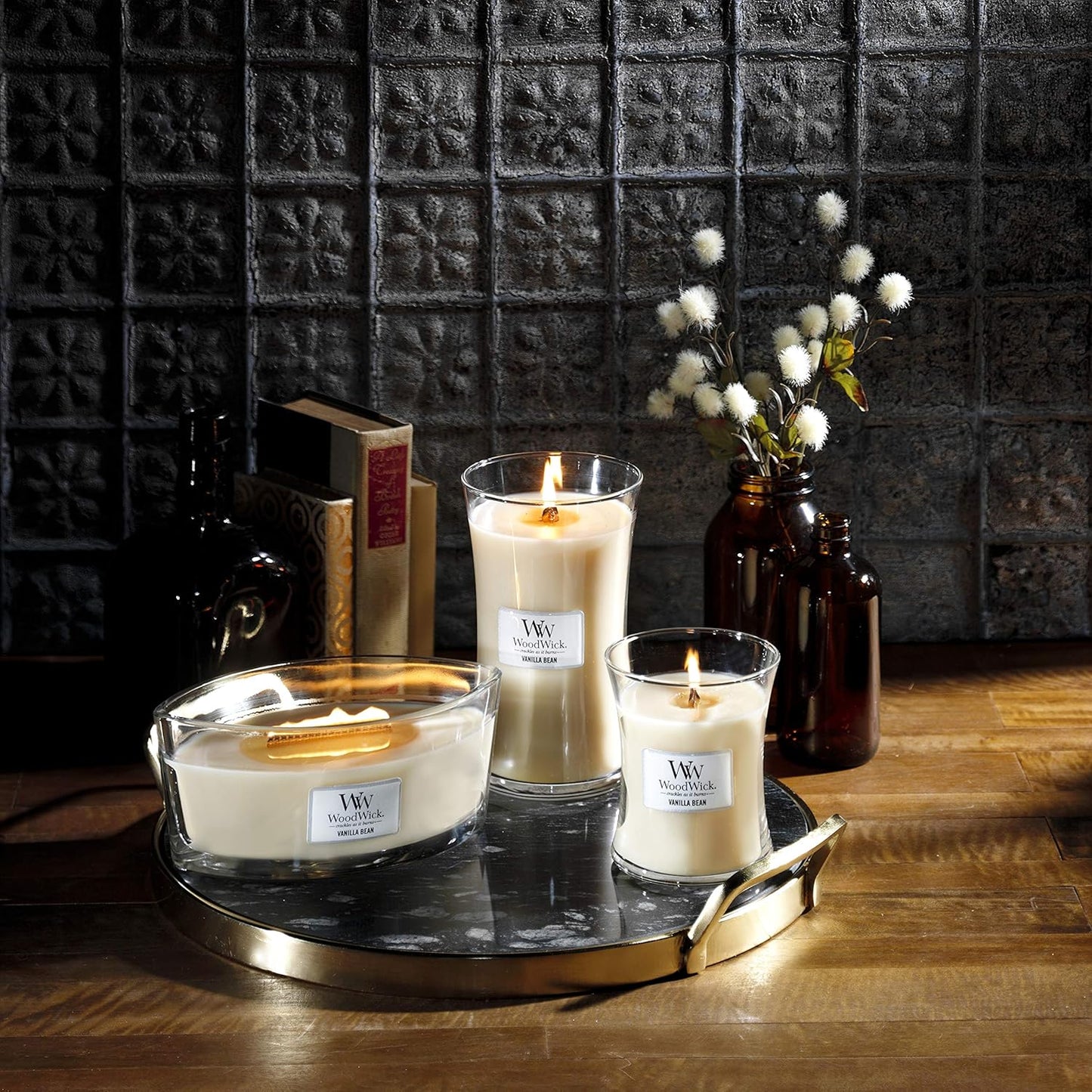 Woodwick Candle Woodwick Vanilla Bean Large Hourglass Candle