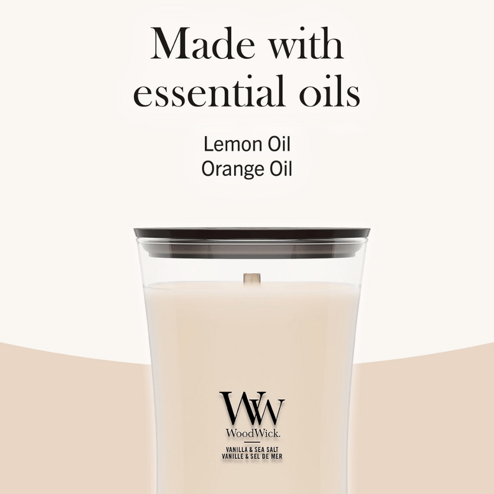 Woodwick Candle Woodwick Vanilla & Sea Salt Large Hourglass Candle