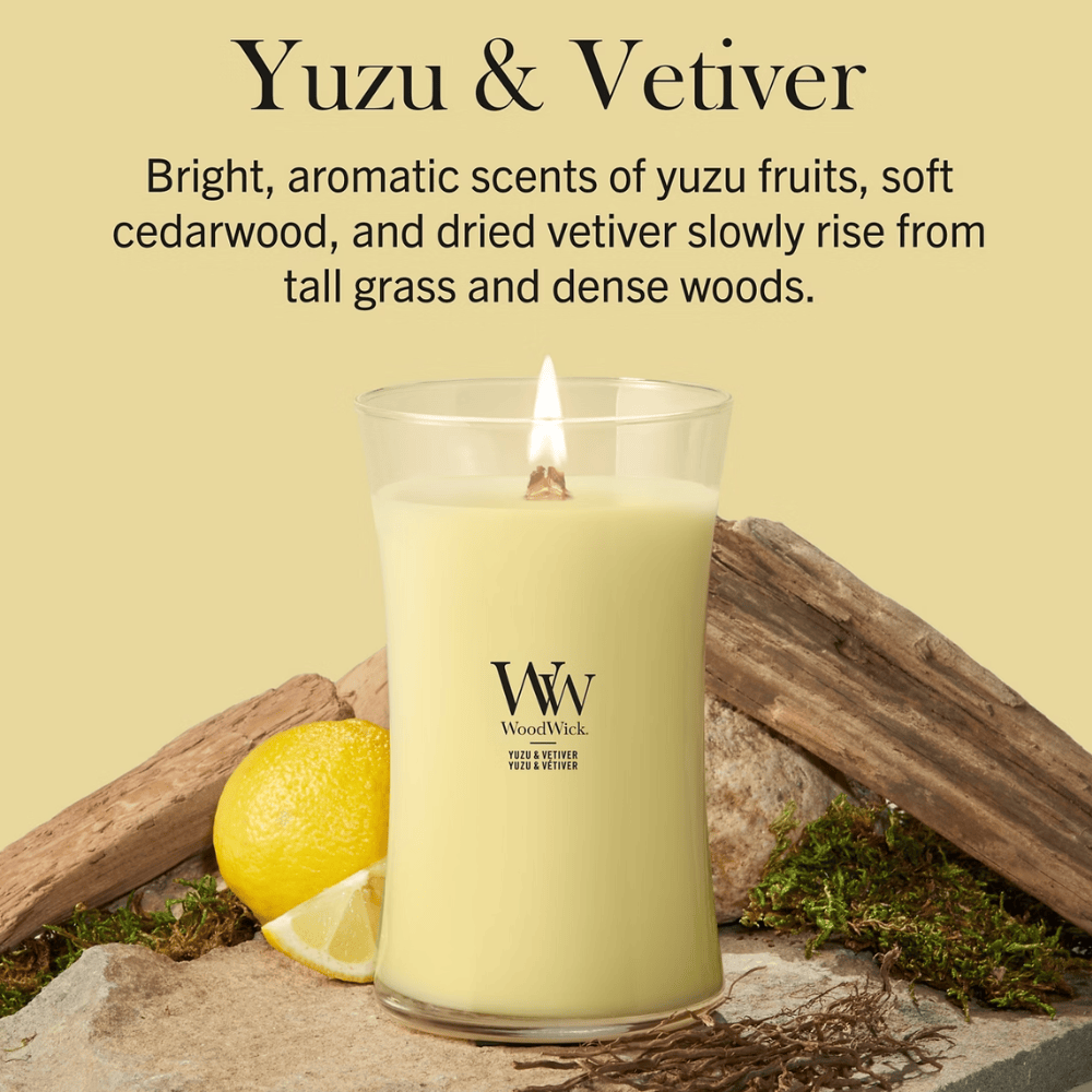 Woodwick Candle Woodwick Yuzu & Vetiver Large Hourglass Candle
