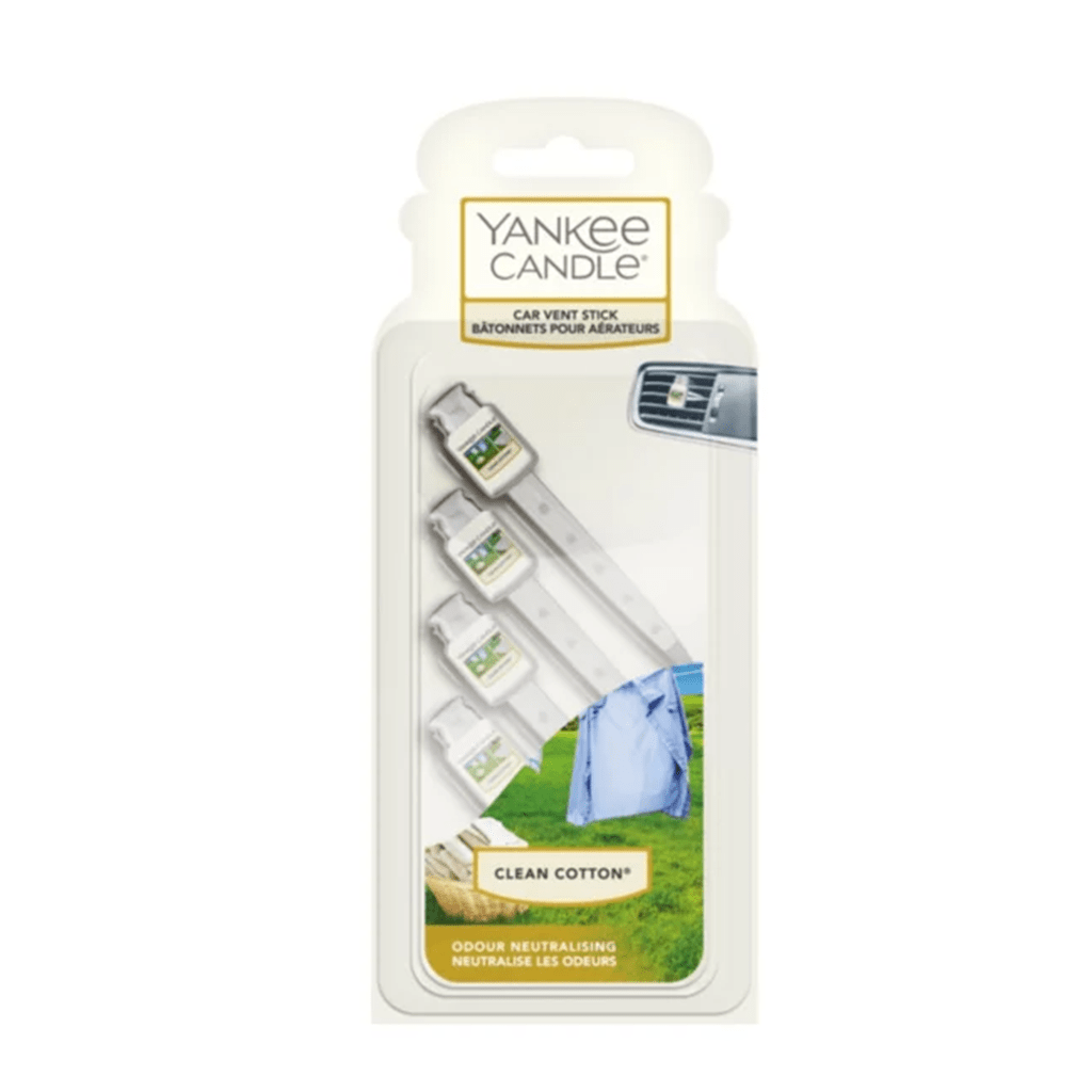 Yankee Candle Air Fresheners Yankee Candle Clean Cotton Car Air Freshener Vent Stick x4