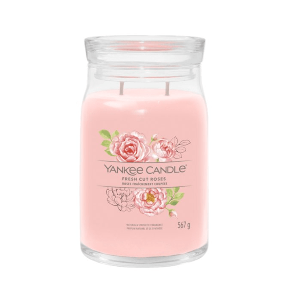 Yankee Candle Fresh Cut Roses Signature Large Jar Candle | Perfume Direct