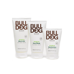 Bulldog Shaving & Grooming Bulldog Skincare Trio Original 3 Piece Gift Set with 100ml Face Wash,175ml Shave Gel and 100ml Moisturiser