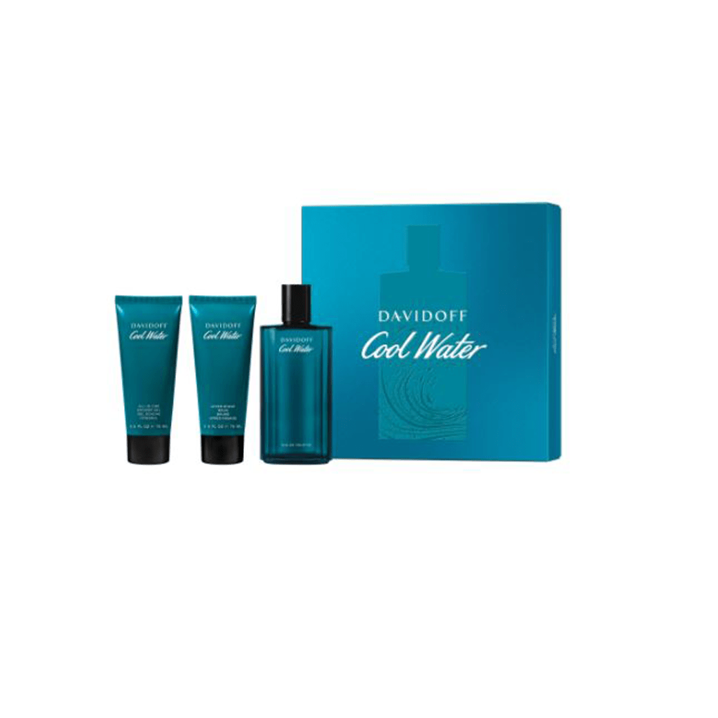 Davidoff Men's Aftershave Davidoff Cool Water Eau de Toilette Men's Aftershave Gift Set Spray (125ml) with Shower Gel & Aftershave Balm
