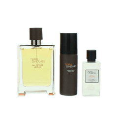 Hermes Men's Aftershave Hermes Terre d'Hermes Eau Intense Vetiver Eau de Parfum Men's Aftershave Gift Set Spray (100ml) with Shaving Cream & Aftershave Lotion