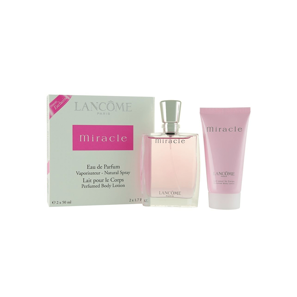 Lancome Women's Perfume Lancome Miracle Eau de Parfum Women's Gift Set Spray (50ml) with Body Lotion