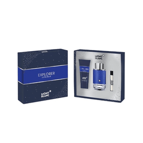 Mont Blanc Explorer Ultra Blue Eau de Parfum Men's Aftershave Gift Set Spray (100ml) with Shower Gel & 7.5ml EDP