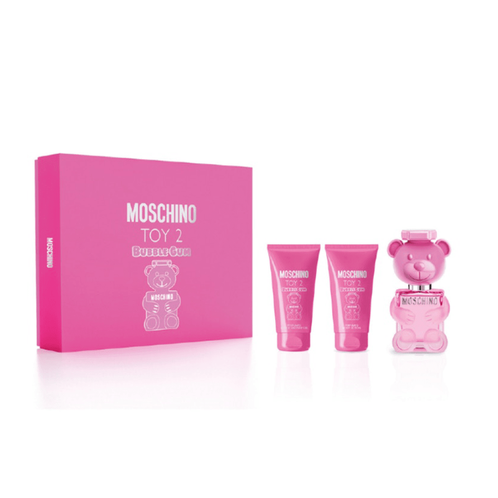 Moschino Women's Perfume Moschino Toy 2 Bubble Gum Eau de Toilette Women's Gift Set Spray (50ml) with Shower Gel and Body Lotion