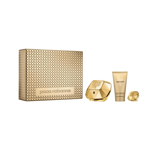 Paco Rabanne Women's Perfume 80ml Paco Rabanne Lady Million Eau de Parfum Women's Perfume Spray Gift Set (80ml) with Body Lotion & 5ml EDP